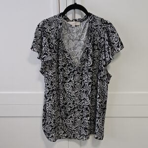 LOFT Black and White Blouses